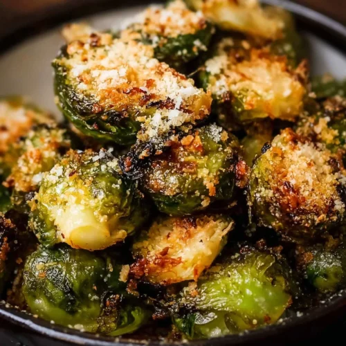 Parmesan Garlic Roasted Brussels Sprouts with Panko 2 Parmesan Garlic Roasted Brussels Sprouts with Panko