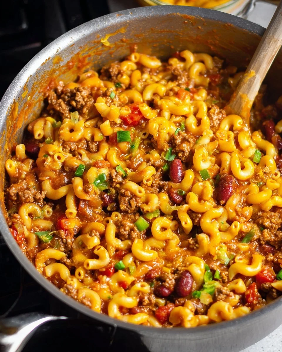 One Pot Pinto Bean Chili Mac with Cheddar 1 One Pot Pinto Bean Chili Mac with Cheddar