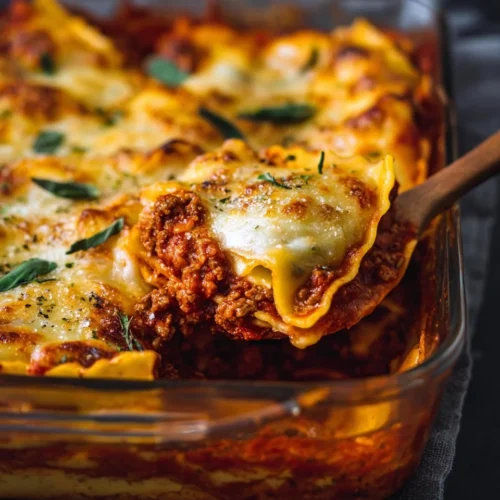 Ravioli Lasagna Bake with Beef and Sausage