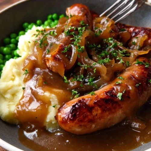 Sausage and Mash with Onion Gravy