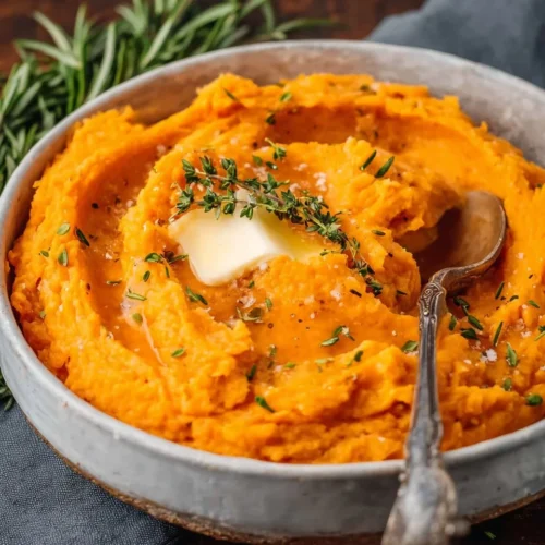 Savory Mashed Sweet Potatoes with Cream Cheese and Herbs