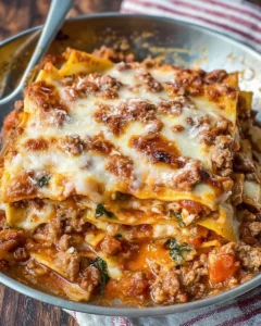 Healthy Skinny Cheat's Lasagna, a lighter version of the classic Italian dish