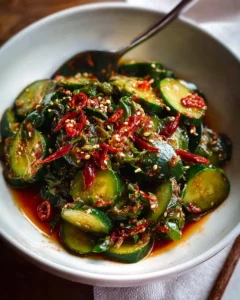 Spicy Asian Cucumber Salad with Chili Crisp