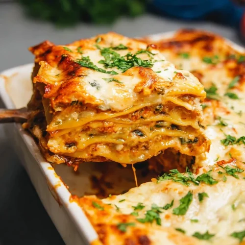 Spinach and Mushroom Lasagna with Ricotta and Mozzarella 2 Spinach and Mushroom Lasagna with Ricotta and Mozzarella