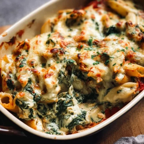 Spinach and Ricotta Pasta Bake with Mozzarella 2 Spinach and Ricotta Pasta Bake with Mozzarella
