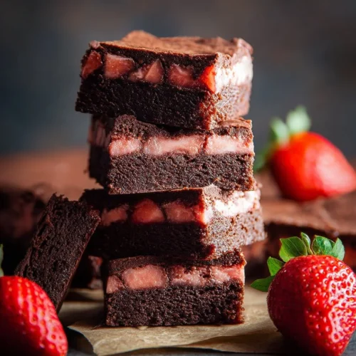 Strawberry Jam Brownies with Chocolate Topping 2 Strawberry Jam Brownies with Chocolate Topping