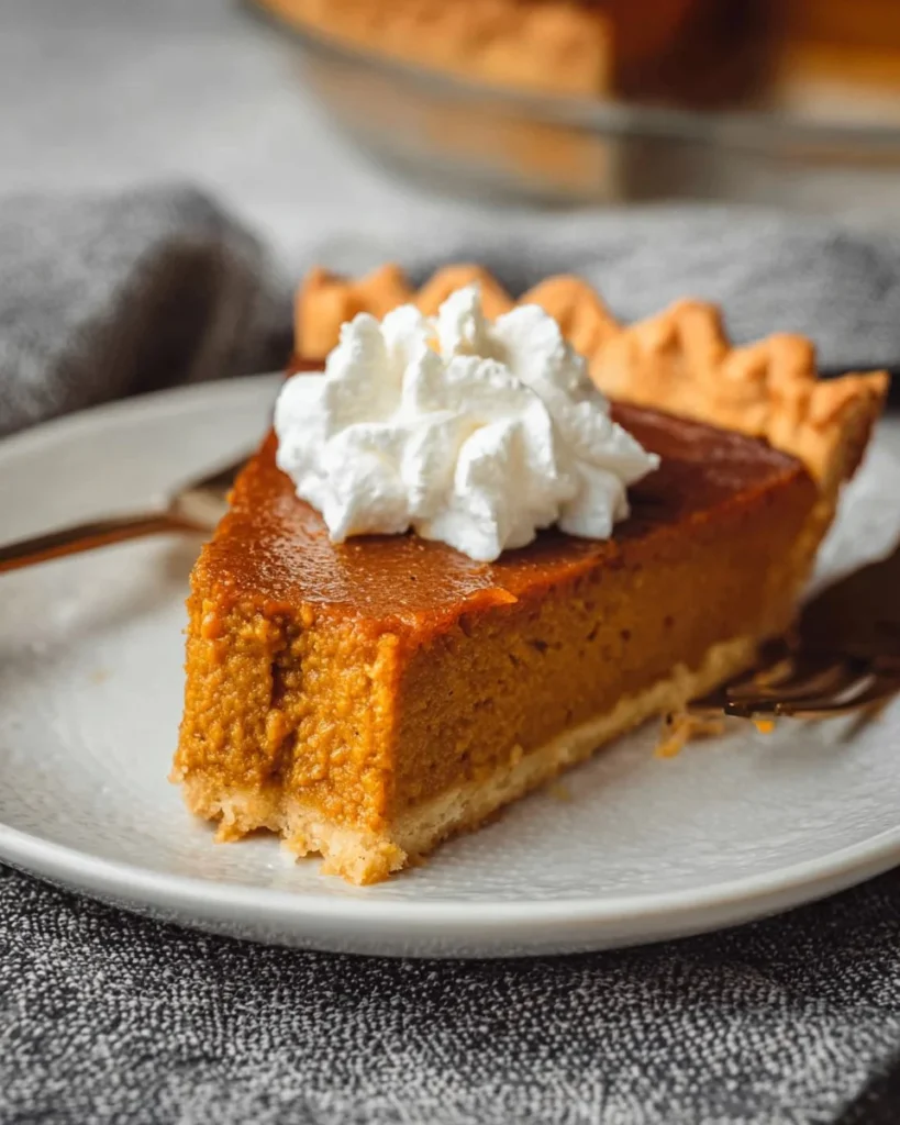 Delicious vegan pumpkin pie with a flaky crust and rich pumpkin filling