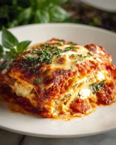 Delicious homemade Vegetable Lasagna layered with fresh vegetables and cheese