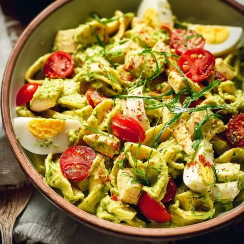 Chicken Avocado Pasta Salad with Bacon 2 Chicken Avocado Pasta Salad with Bacon