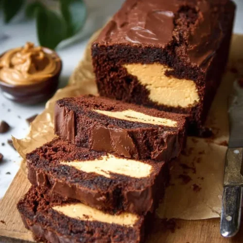 Chocolate Peanut Butter Cheesecake Loaf 2 Chocolate Peanut Butter Cheesecake Loaf