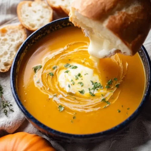 Creamy Pumpkin Soup with Crusty Bread 2 Creamy Pumpkin Soup with Crusty Bread