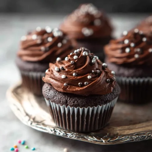 Dark Chocolate Cupcakes with Chocolate Frosting