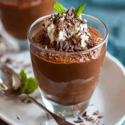 Dark Chocolate Mousse with Whipped Cream 2 Dark Chocolate Mousse with Whipped Cream