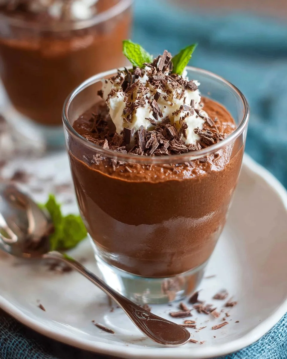 Dark Chocolate Mousse with Whipped Cream 1 Dark Chocolate Mousse with Whipped Cream