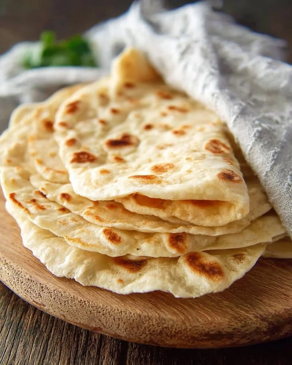 Easy soft flatbread recipe without yeast, perfect for sandwiches and wraps