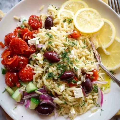Greek Lemon Orzo Salad with Feta and Olives 2 Greek Lemon Orzo Salad with Feta and Olives