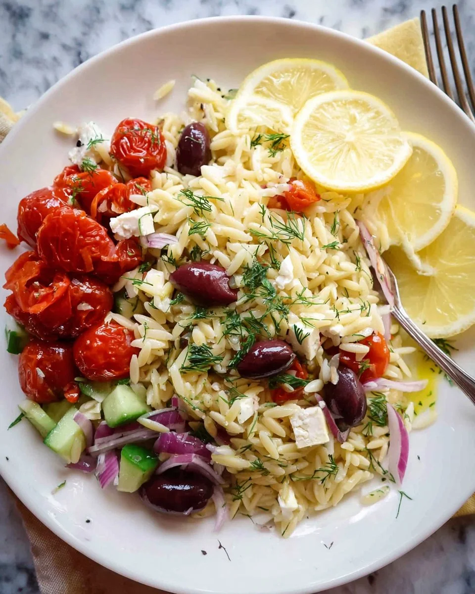 Greek Lemon Orzo Salad with Feta and Olives 1 Greek Lemon Orzo Salad with Feta and Olives