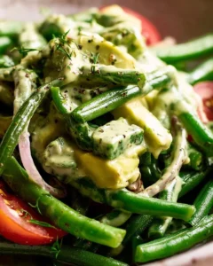 Green Bean Avocado Salad with Creamy Avocado Dressing