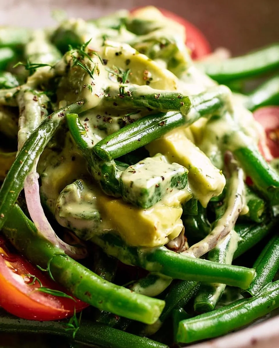 Green Bean Avocado Salad with Creamy Avocado Dressing 1 Green Bean Avocado Salad with Creamy Avocado Dressing