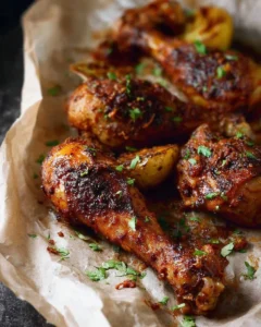 Jamaican Jerk Chicken Drumsticks with spices and herbs