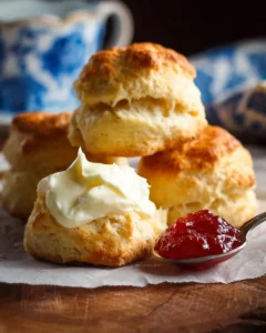 Lemonade Scones with Cream and Jam