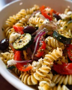 Marinated Vegetable Pasta Salad with Feta