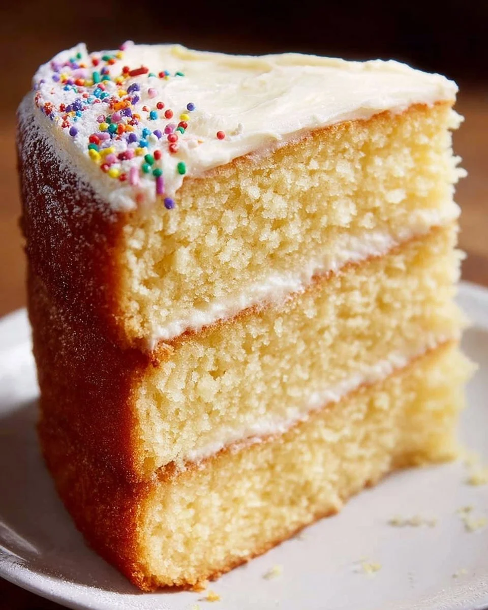Moist Vanilla Cake with Vanilla Buttercream 1 Moist Vanilla Cake with Vanilla Buttercream