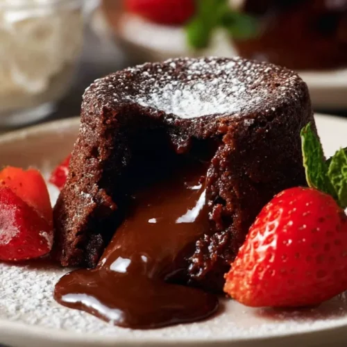 Molten Chocolate Cakes with Ganache Center