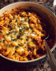 One Pot Chili Mac and Cheese