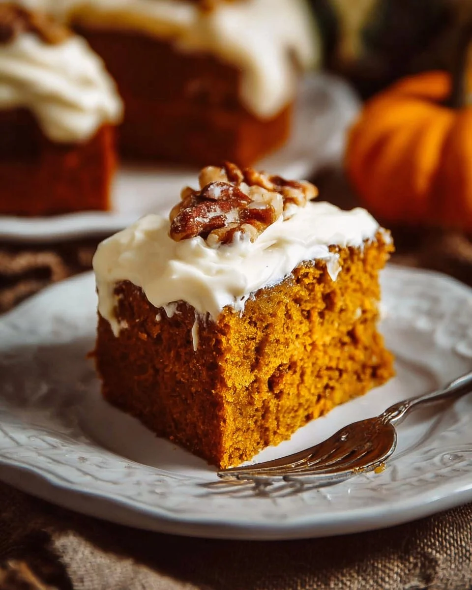 Pumpkin Cake with Cream Cheese Frosting 1 Pumpkin Cake with Cream Cheese Frosting