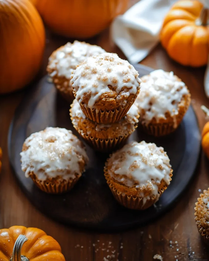 Freshly baked Pumpkin Doughnut Muffins with a sprinkle of cinnamon sugar