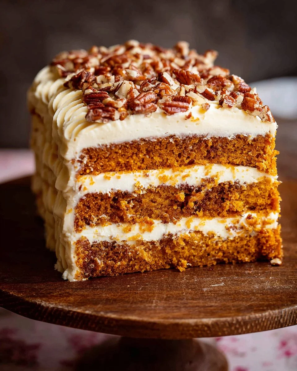 Pumpkin Layer Cake with Toffee Pecans 2 Pumpkin Layer Cake with Toffee Pecans
