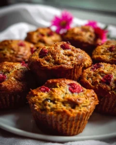 Raspberry Breakfast Muffins with Wheat Germ and Honey
