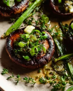 Roasted Flat Mushrooms with Thyme Butter