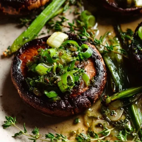 Roasted Flat Mushrooms with Thyme Butter