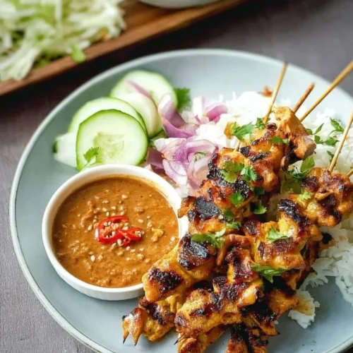 Satay Chicken Skewers with Peanut Sauce 2 Satay Chicken Skewers with Peanut Sauce