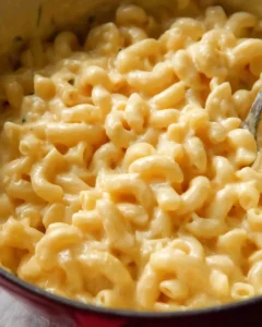 Creamy stovetop macaroni and cheese served in a bowl