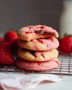 Strawberry Cake Mix Cookies