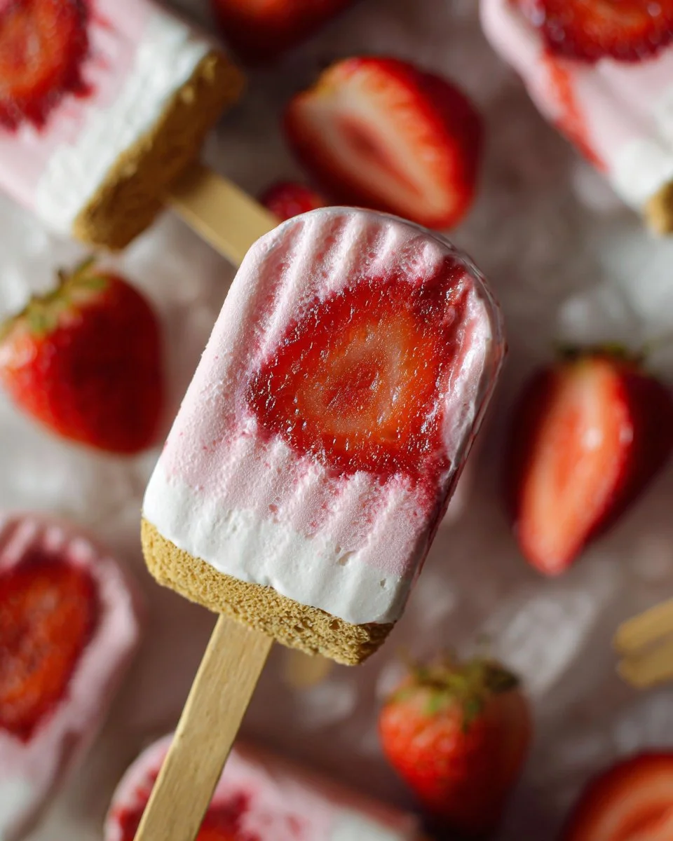Strawberry Cheesecake Popsicles