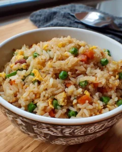 Delicious homemade fried rice with vegetables and eggs, better than takeout