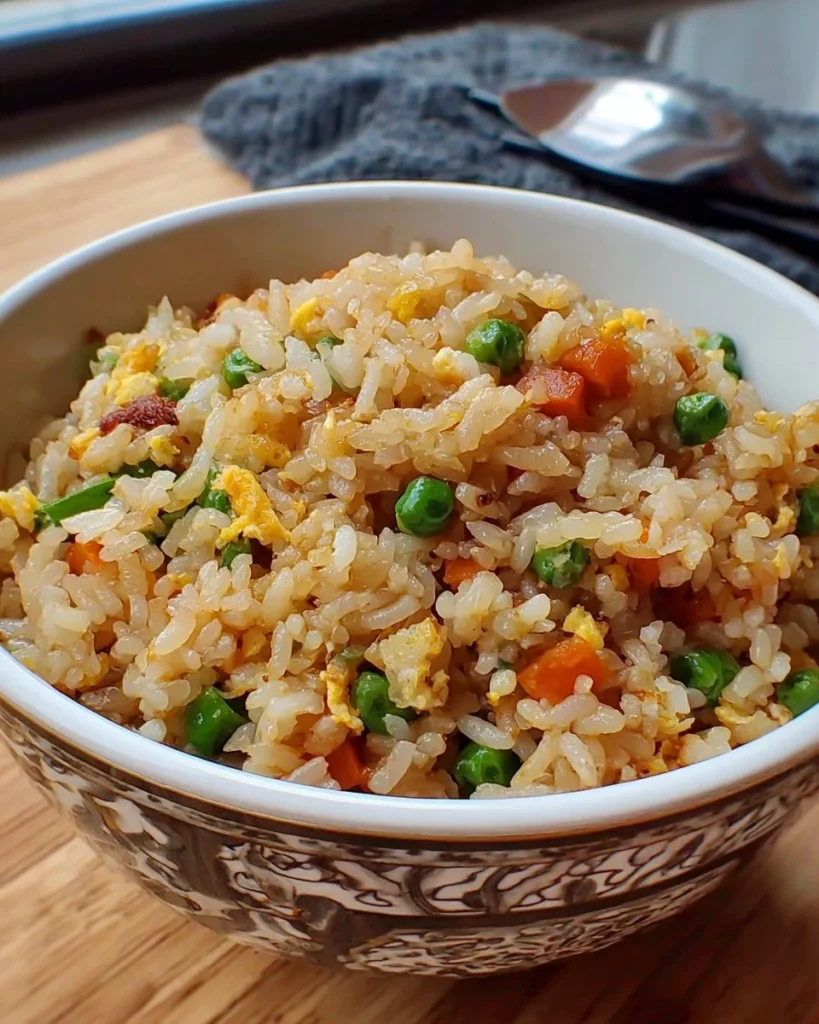 Delicious homemade fried rice with vegetables and eggs, better than takeout