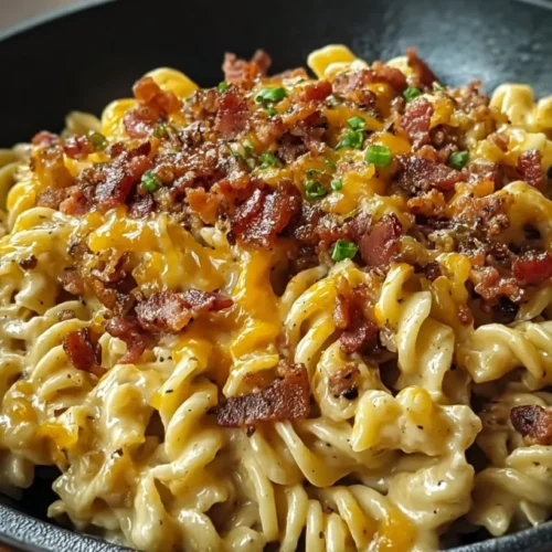 Loaded Bacon Cheeseburger Alfredo Pasta