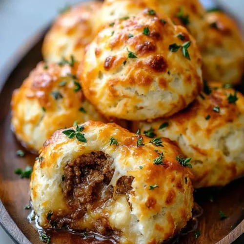 Cheesy Beef Biscuit Bombs