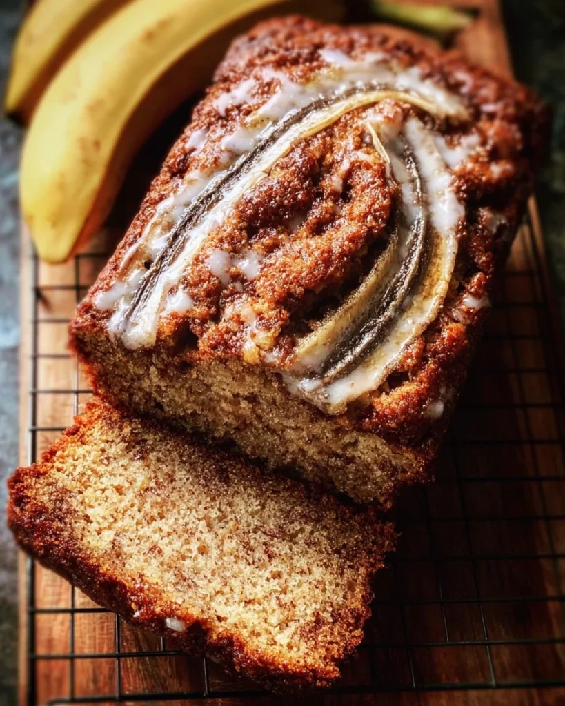 Delicious Cinnamon Swirl Banana Bread fresh out of the oven