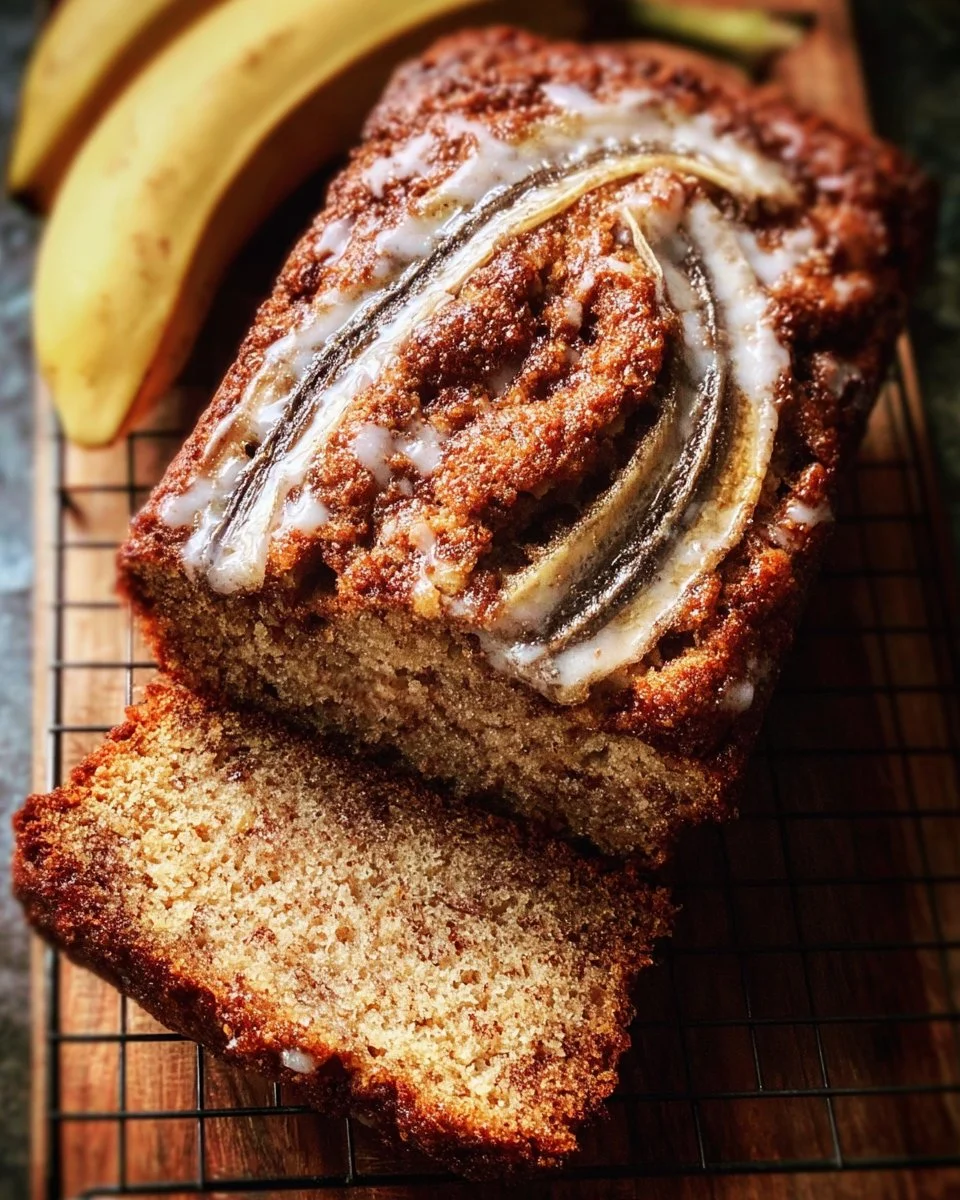 Delicious Cinnamon Swirl Banana Bread fresh out of the oven