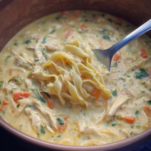 Creamy Garlic Chicken Noodle Soup 2 Creamy Garlic Chicken Noodle Soup