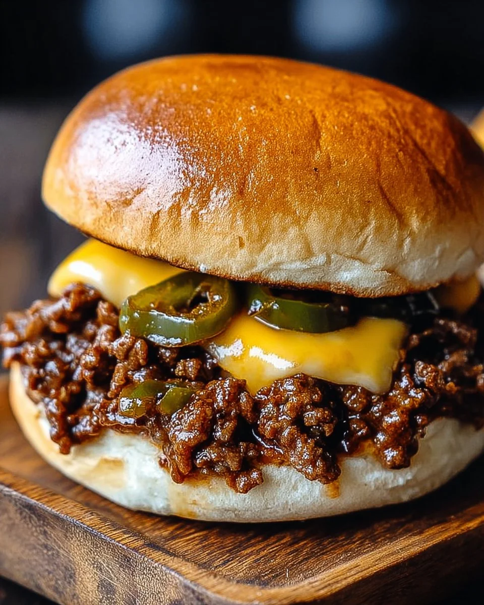 Gordon Ramsay's Philly Cheesesteak Sloppy Joes served on a plate