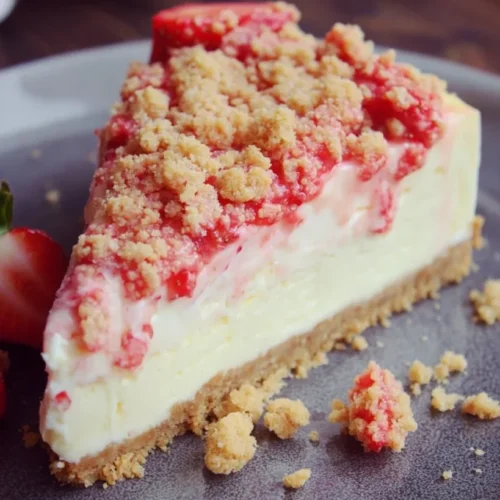 No Bake Strawberry Crunch Cheesecake