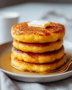 Delicious Southern Fried Cornbread Hoecakes served on a plate