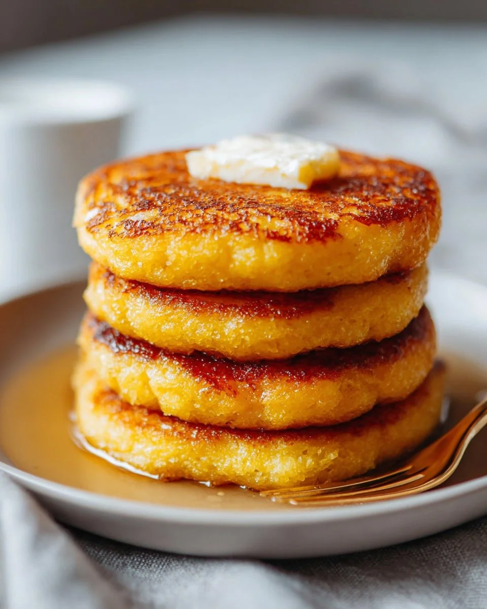 Delicious Southern Fried Cornbread Hoecakes served on a plate
